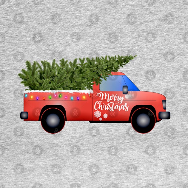 Christmas Tree Red Truck by holidaystore